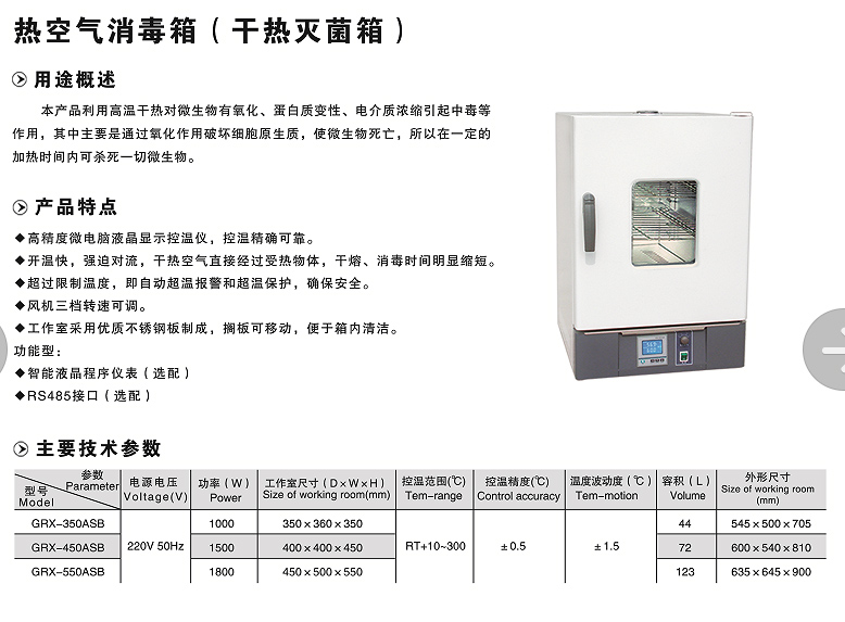 热空气消毒箱