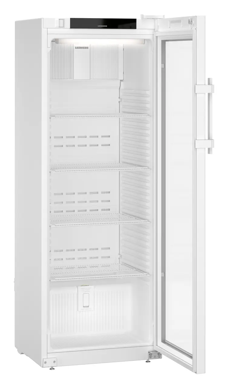 Product image, Perspective: oblique open empty, Laboratory refrigerator with convection cooling, Casing colour: white, D