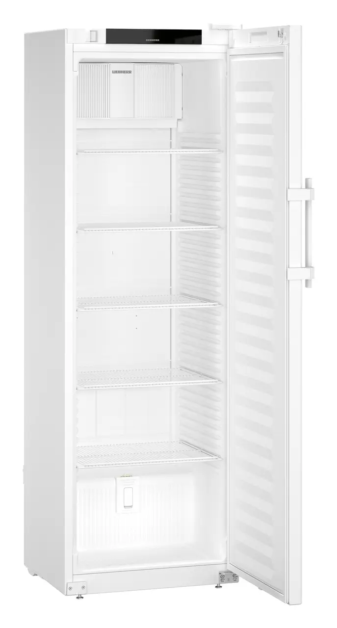 Product image, Perspective: oblique open empty, Laboratory refrigerator with convection cooling, Casing colour: white, D