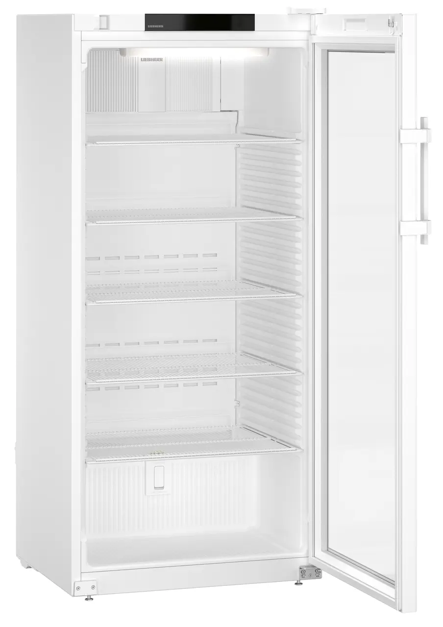 Product image, Perspective: oblique open empty, Laboratory refrigerator with convection cooling, Casing colour: white, D