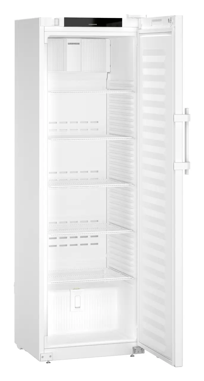 Product image, Perspective: oblique open empty, Laboratory refrigerator with convection cooling, Casing colour: white, D